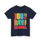 100th Day of School Education Students T-Shirt - Navy