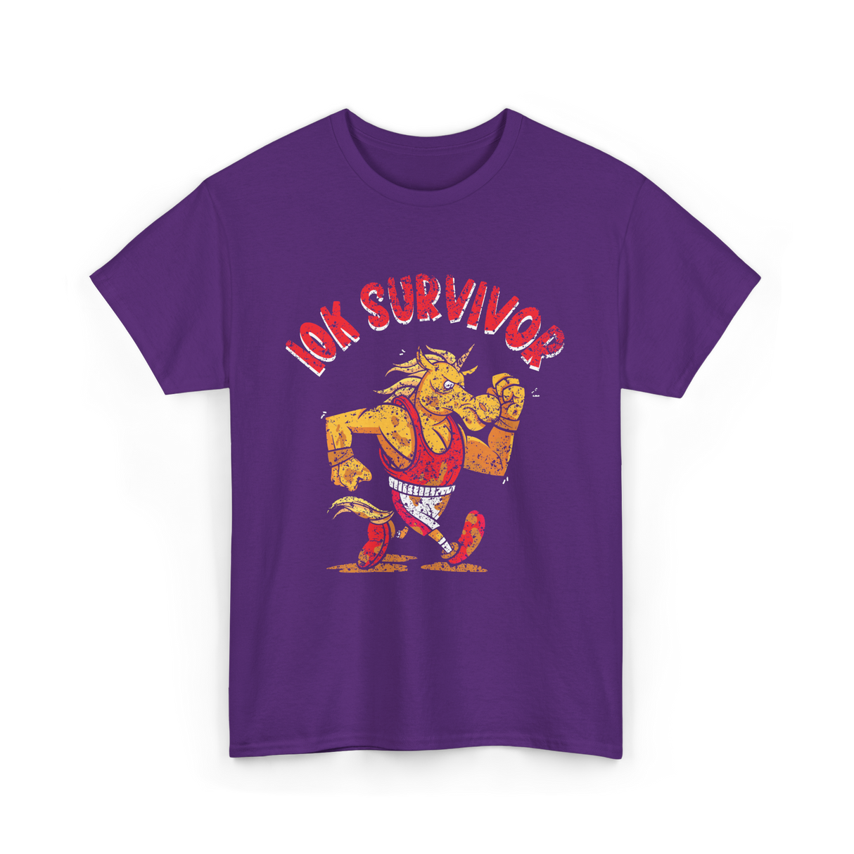 10K Survivor Running Runner Race T-Shirt - Purple