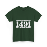 1491 Indigenous Awareness History T-Shirt - Forest Green