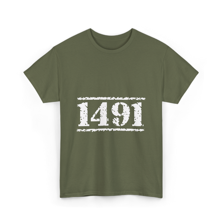 1491 Indigenous History Native American T-Shirt - Military Green