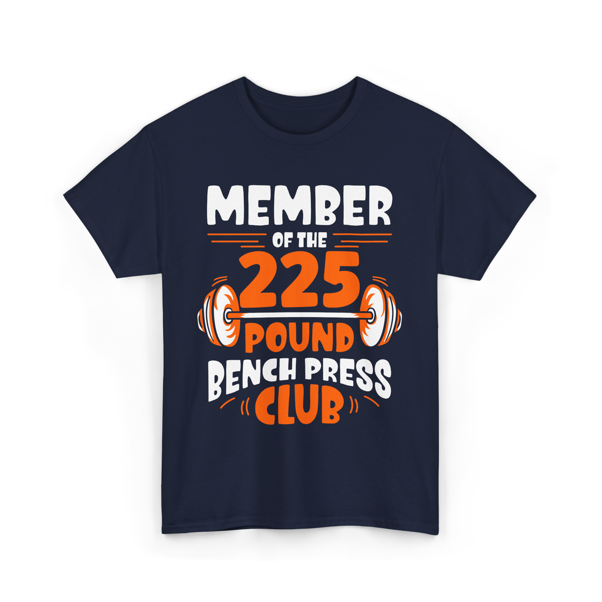 225 Pound Gym Strength T-Shirt - Navy