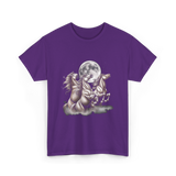 3 Horses Howling Moon Equestrian T-Shirt - Purple