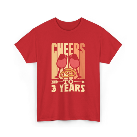 3 Years To Marriage Anniversary T-Shirt - Red