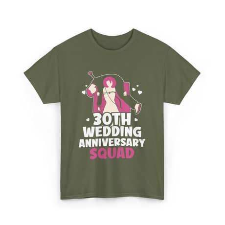 30th Wedding Anniversary Squad Anniversary T-Shirt - Military Green