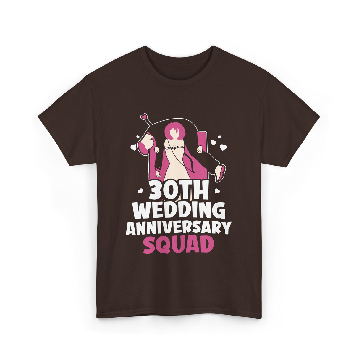 30th Wedding Anniversary Squad Anniversary T-Shirt - Dark Chocolate