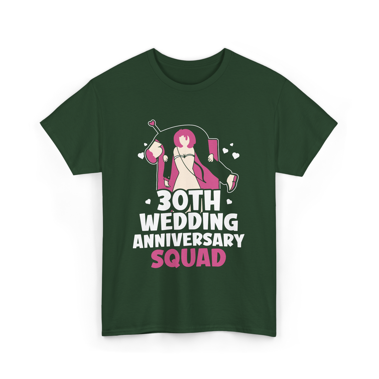 30th Wedding Anniversary Squad Anniversary T-Shirt - Forest Green