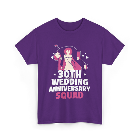 30th Wedding Anniversary Squad Anniversary T-Shirt - Purple