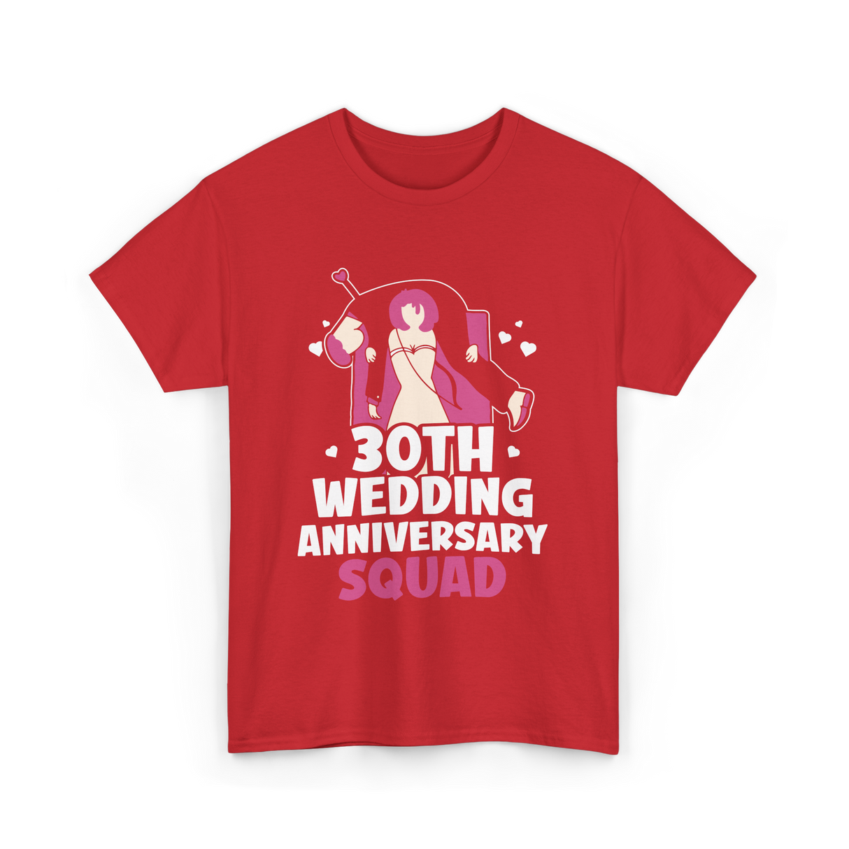 30th Wedding Anniversary Squad Anniversary T-Shirt - Red