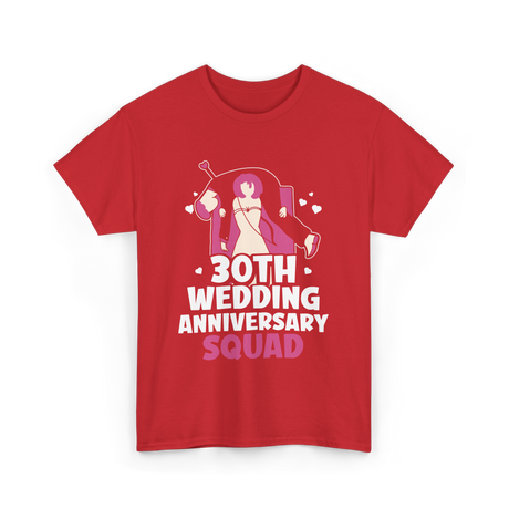 30th Wedding Anniversary Squad Anniversary T-Shirt - Red