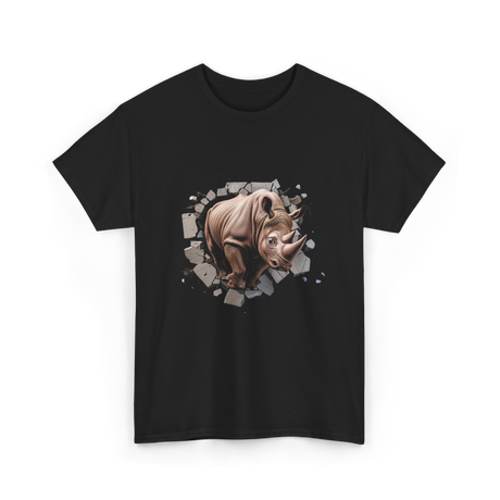 3D Rhino African Safari Rhinoceros T-Shirt - Black