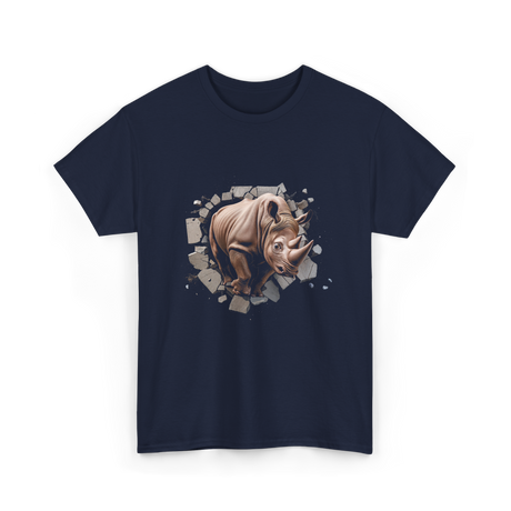 3D Rhino African Safari Rhinoceros T-Shirt - Navy