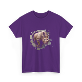 3D Rhino African Safari Rhinoceros T-Shirt - Purple