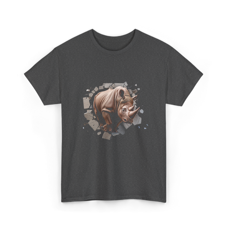 3D Rhino African Safari Rhinoceros T-Shirt - Dark Heather