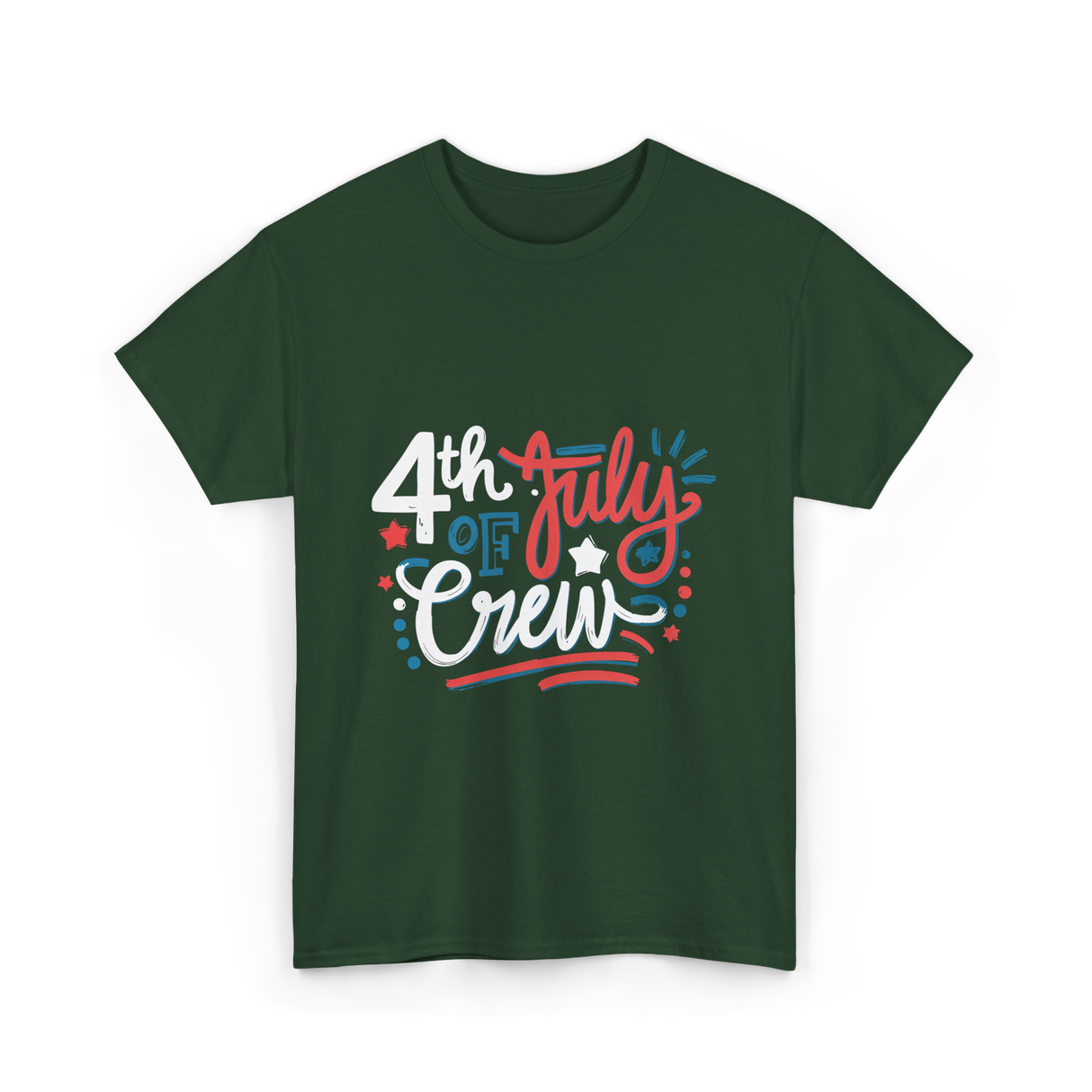 4th of July Crew Celebration T-Shirt - Forest Green