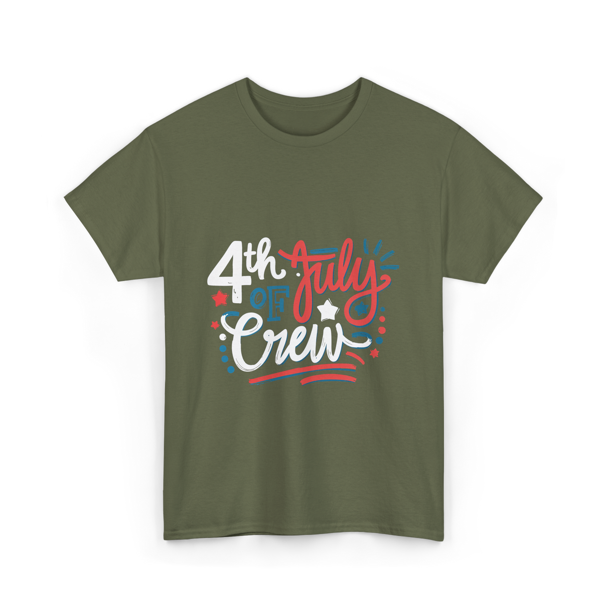 4th of July Crew Celebration T-Shirt - Military Green