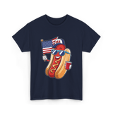 4th of July Hotdog USA Flag T-Shirt - Navy