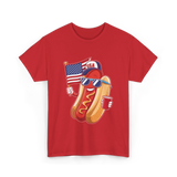 4th of July Hotdog USA Flag T-Shirt - Red