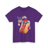 4th of July Hotdog USA Flag T-Shirt - Purple