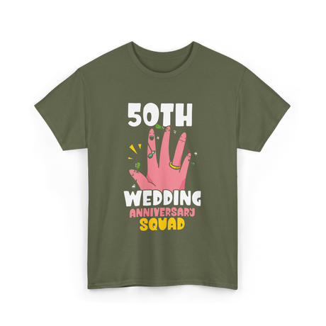 50th Wedding Anniversary Squad Celebration T-Shirt - Military Green