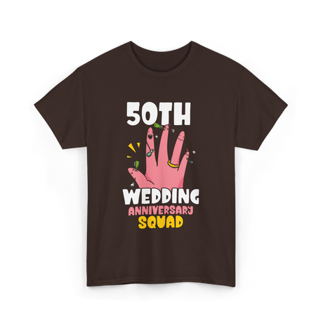 50th Wedding Anniversary Squad Celebration T-Shirt - Dark Chocolate