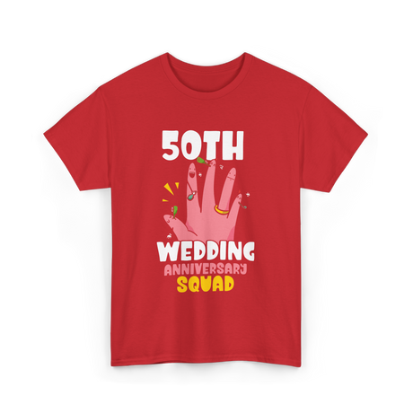 50th Wedding Anniversary Squad Celebration T-Shirt - Red