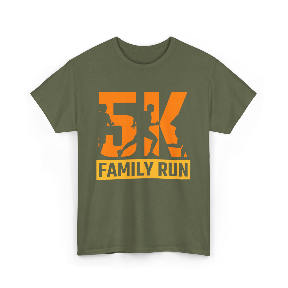 5K Family Run Race Runner T-Shirt - Military Green