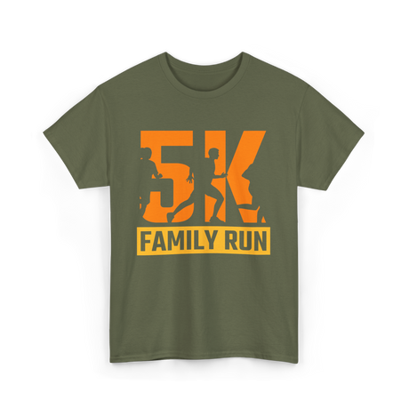 5K Family Run Race Runner T-Shirt - Military Green