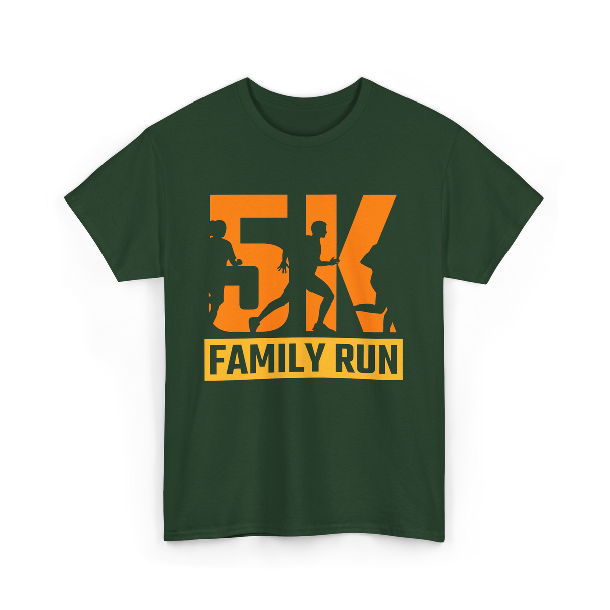 5K Family Run Race Runner T-Shirt - Forest Green