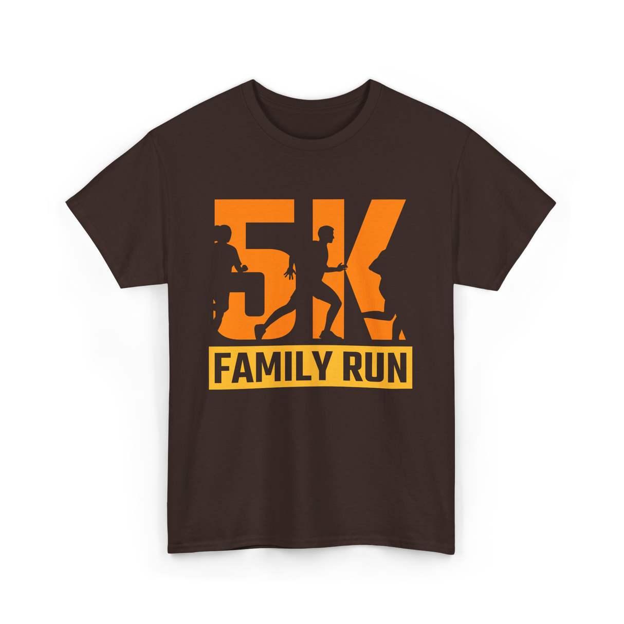 5K Family Run Race Runner T-Shirt - Dark Chocolate