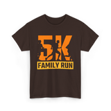 5K Family Run Race Runner T-Shirt - Dark Chocolate