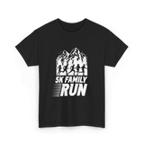 5K Family Run Running Runners T-Shirt - Black