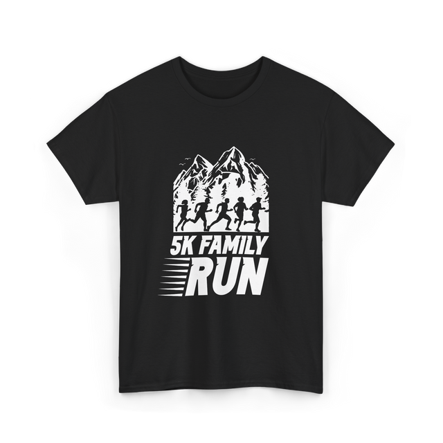 5K Family Run Running Runners T-Shirt - Black