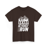 5K Family Run Running Runners T-Shirt - Dark Chocolate