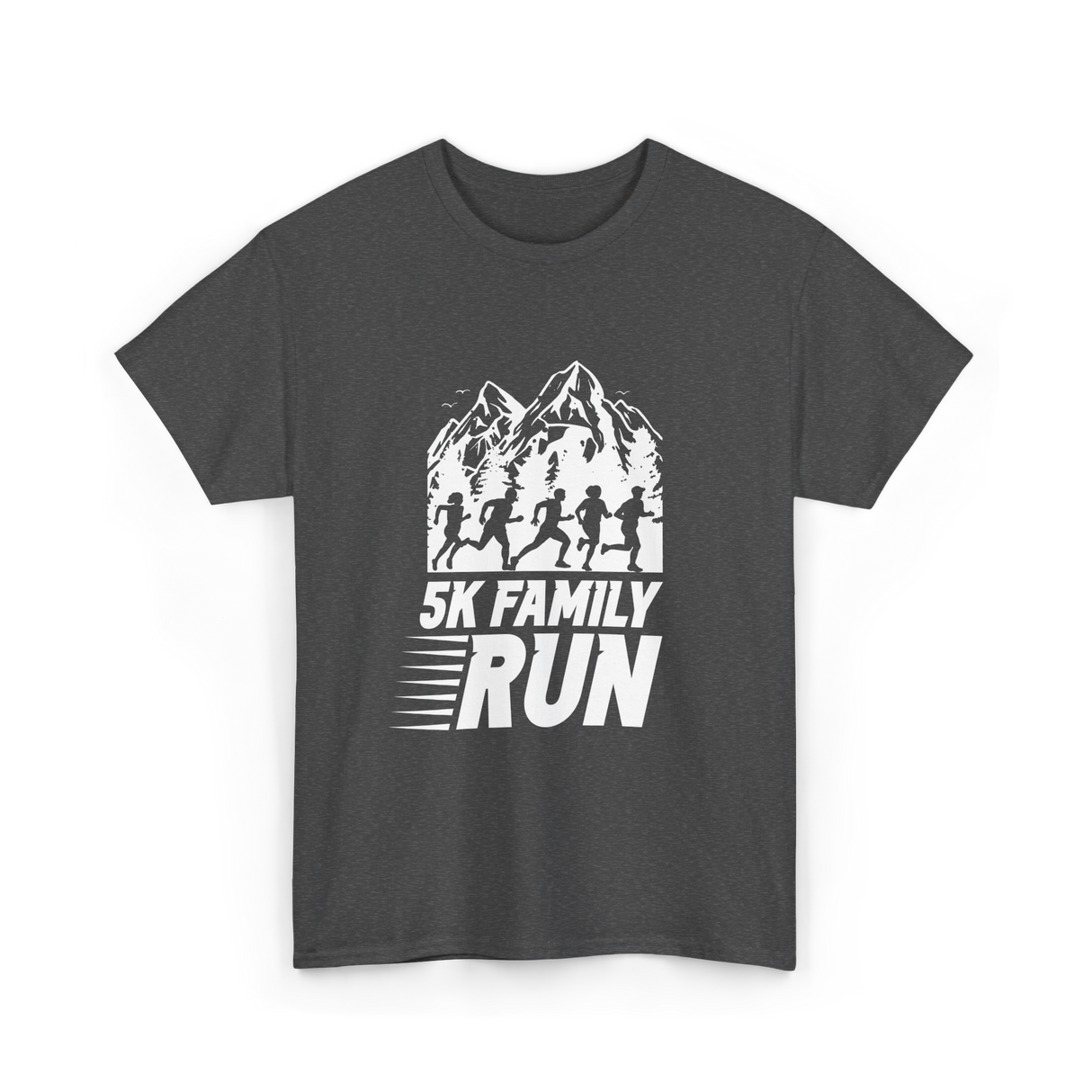 5K Family Run Running Runners T-Shirt - Dark Heather