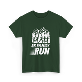 5K Family Run Running Runners T-Shirt - Forest Green