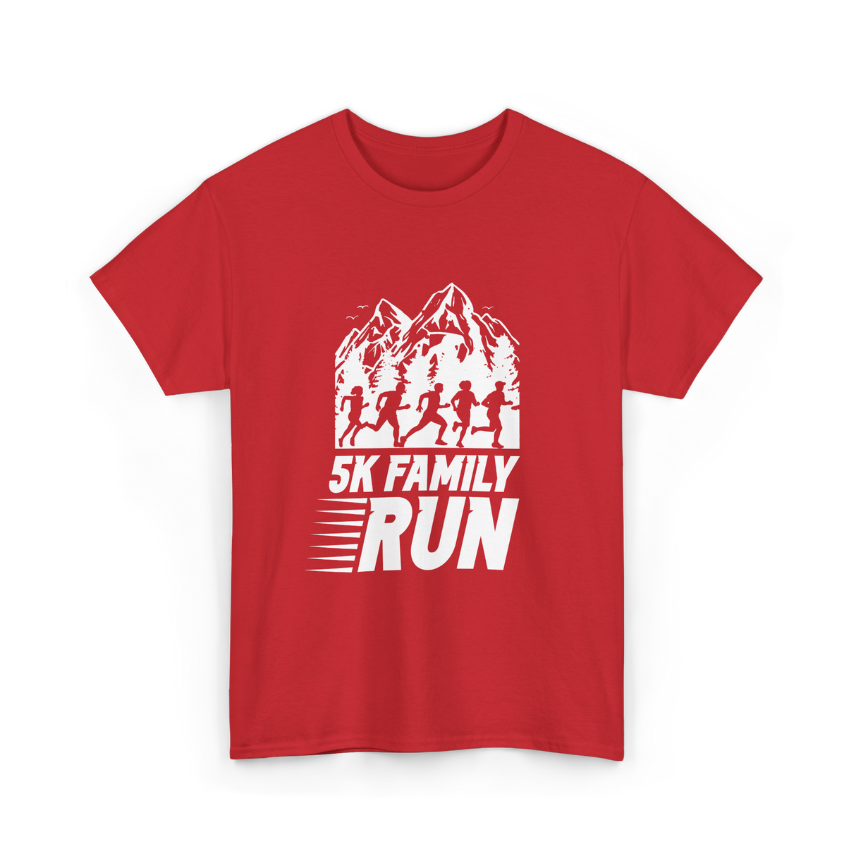 5K Family Run Running Runners T-Shirt - Red