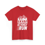 5K Family Run Running Runners T-Shirt - Red