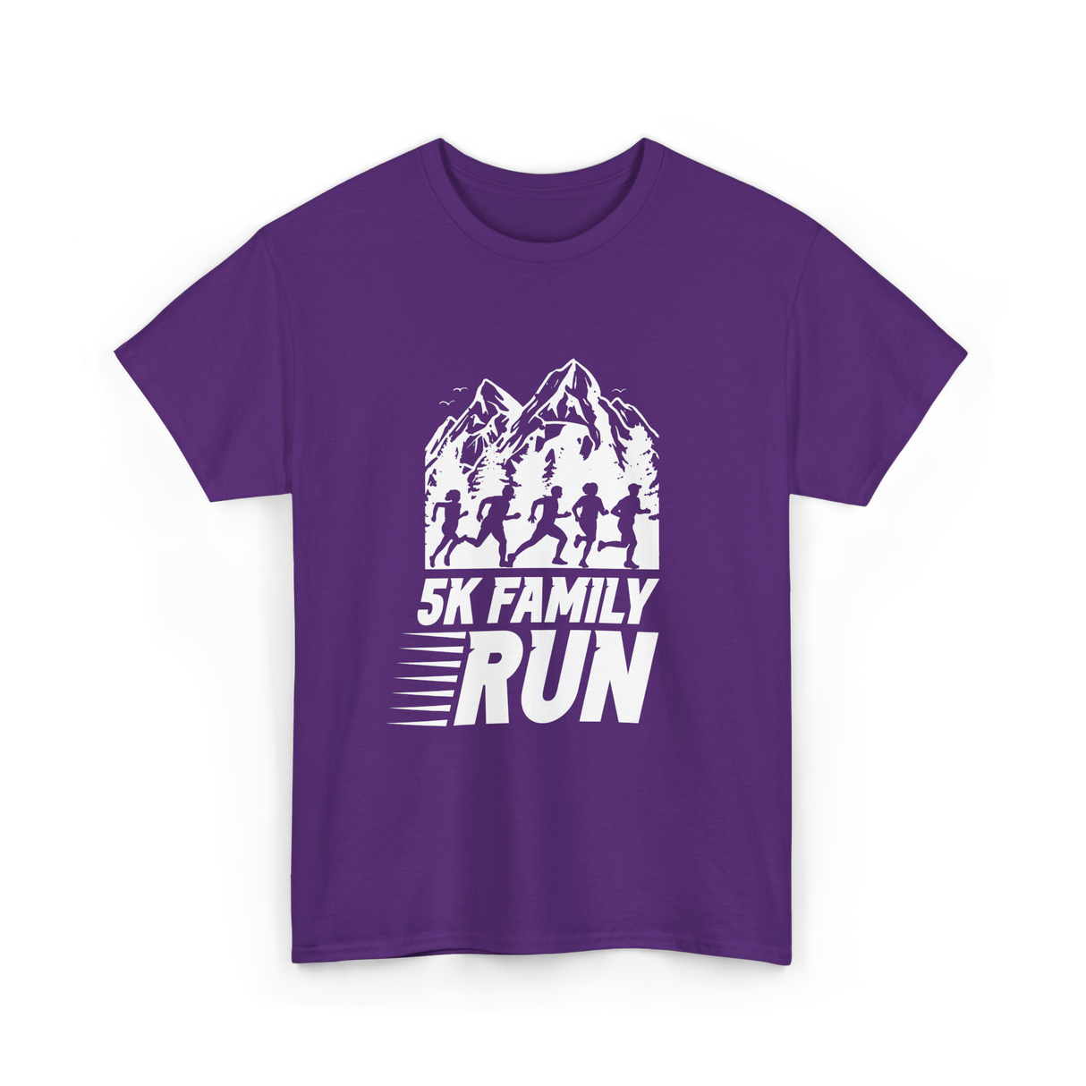 5K Family Run Running Runners T-Shirt - Purple