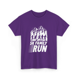 5K Family Run Running Runners T-Shirt - Purple