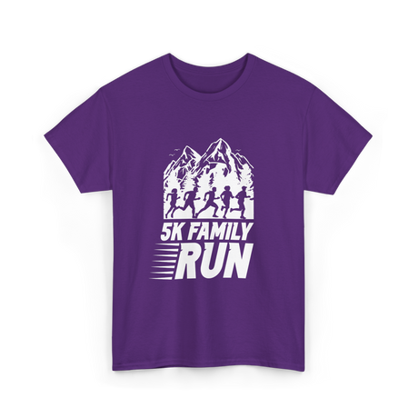 5K Family Run Running Runners T-Shirt - Purple