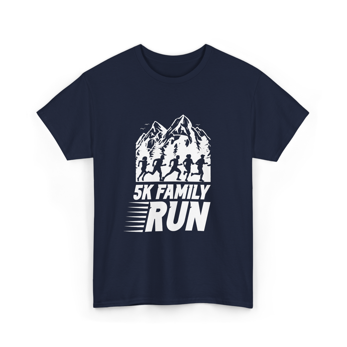 5K Family Run Running Runners T-Shirt - Navy