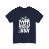 5K Family Run Running Runners T-Shirt - Navy