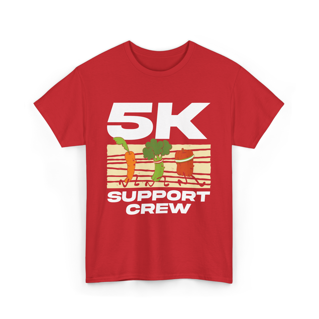 5K Support Crew Running T-Shirt - Red