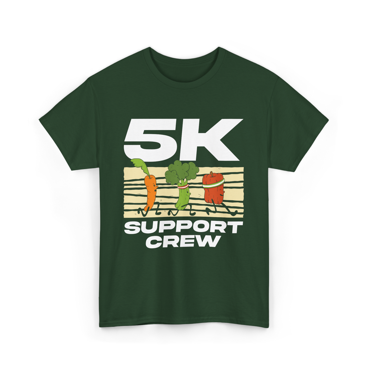 5K Support Crew Running T-Shirt - Forest Green