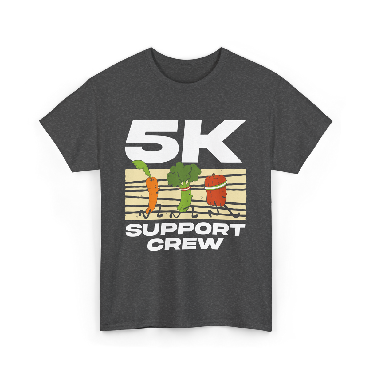 5K Support Crew Running T-Shirt - Dark Heather