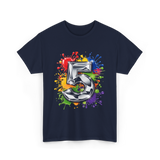 5th Birthday Colorful Splash Birthday T-Shirt - Navy