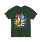 5th Birthday Colorful Splash Birthday T-Shirt - Forest Green