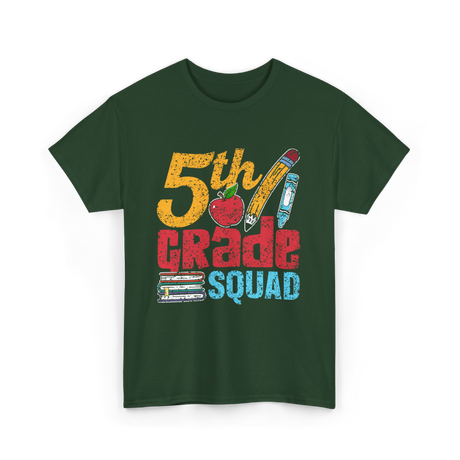 5th Grade Squad Kids T-Shirt - Forest Green