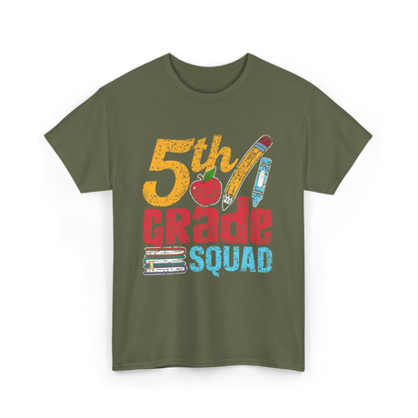 5th Grade Squad Kids T-Shirt - Military Green