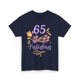 65 And Fabulous Birthday Celebration T-Shirt - Navy